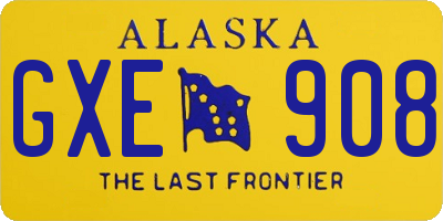 AK license plate GXE908