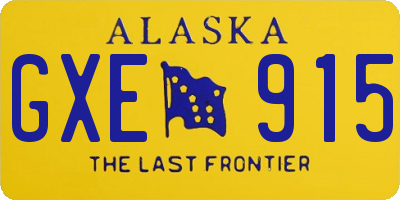 AK license plate GXE915