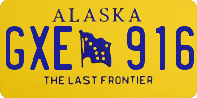 AK license plate GXE916