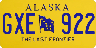 AK license plate GXE922