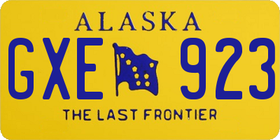 AK license plate GXE923