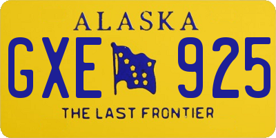 AK license plate GXE925