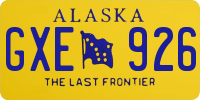 AK license plate GXE926