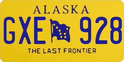 AK license plate GXE928