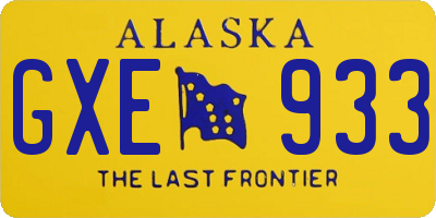 AK license plate GXE933