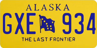 AK license plate GXE934