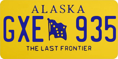 AK license plate GXE935