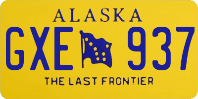 AK license plate GXE937