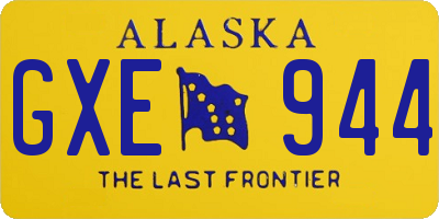 AK license plate GXE944