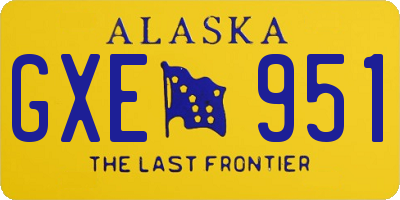 AK license plate GXE951