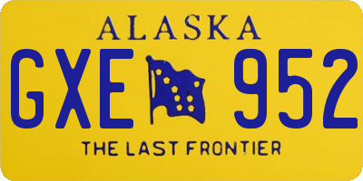 AK license plate GXE952