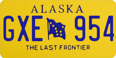 AK license plate GXE954