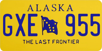 AK license plate GXE955