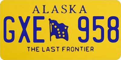 AK license plate GXE958