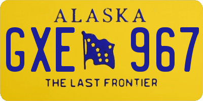AK license plate GXE967