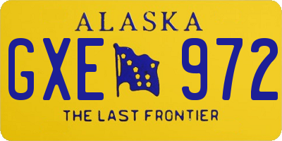 AK license plate GXE972
