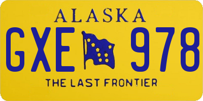 AK license plate GXE978
