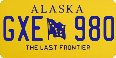 AK license plate GXE980