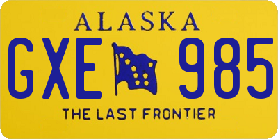 AK license plate GXE985
