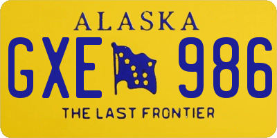 AK license plate GXE986