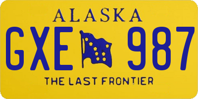 AK license plate GXE987