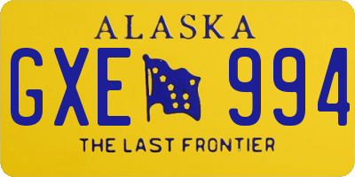 AK license plate GXE994