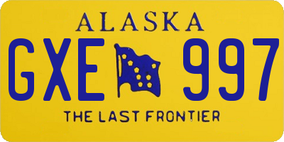 AK license plate GXE997