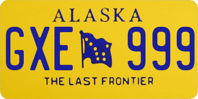 AK license plate GXE999