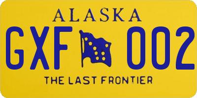 AK license plate GXF002