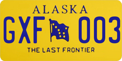 AK license plate GXF003
