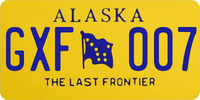 AK license plate GXF007