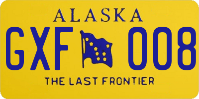 AK license plate GXF008