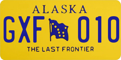 AK license plate GXF010