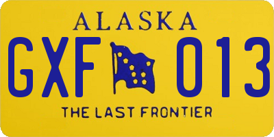 AK license plate GXF013