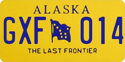 AK license plate GXF014