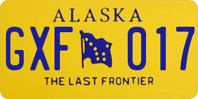 AK license plate GXF017