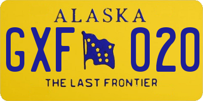 AK license plate GXF020