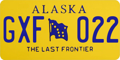 AK license plate GXF022