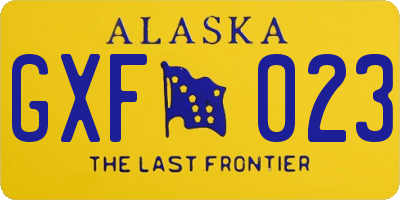 AK license plate GXF023