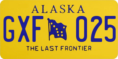 AK license plate GXF025