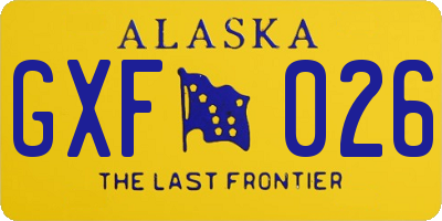 AK license plate GXF026