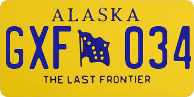 AK license plate GXF034