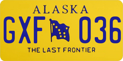 AK license plate GXF036