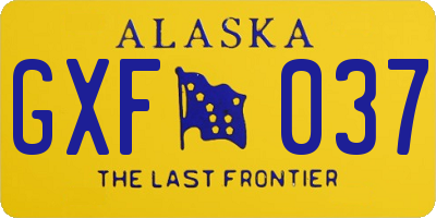 AK license plate GXF037