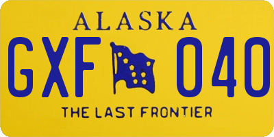 AK license plate GXF040