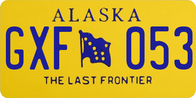 AK license plate GXF053