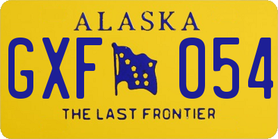 AK license plate GXF054