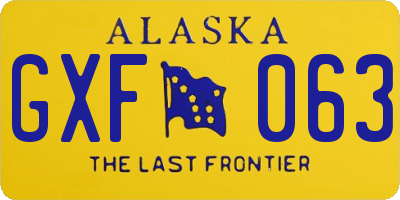 AK license plate GXF063