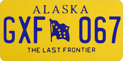 AK license plate GXF067