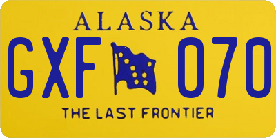 AK license plate GXF070